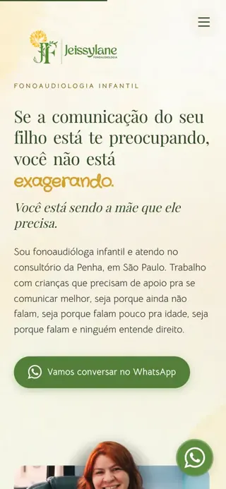 Site da fonoaudióloga Jeissylane